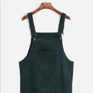 green corduroy overall dress